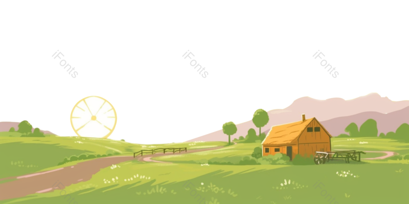 天空图片,户外元素,插画PNG,房子免抠素材